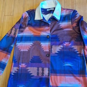 Misslook western cowboy country design jacket blues coppers great/ jeans XXL